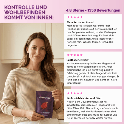 QueenShape Sättigungskapseln: Abnehmen mit Glucomannan