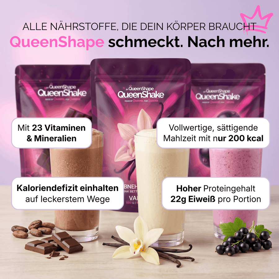 QueenShake 4 Wochen Starter-Set – 3 Sorten, 30 Portionen