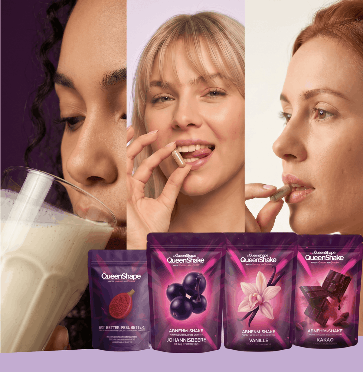 QueenShape – natürliche Sättigungskapseln und Shake