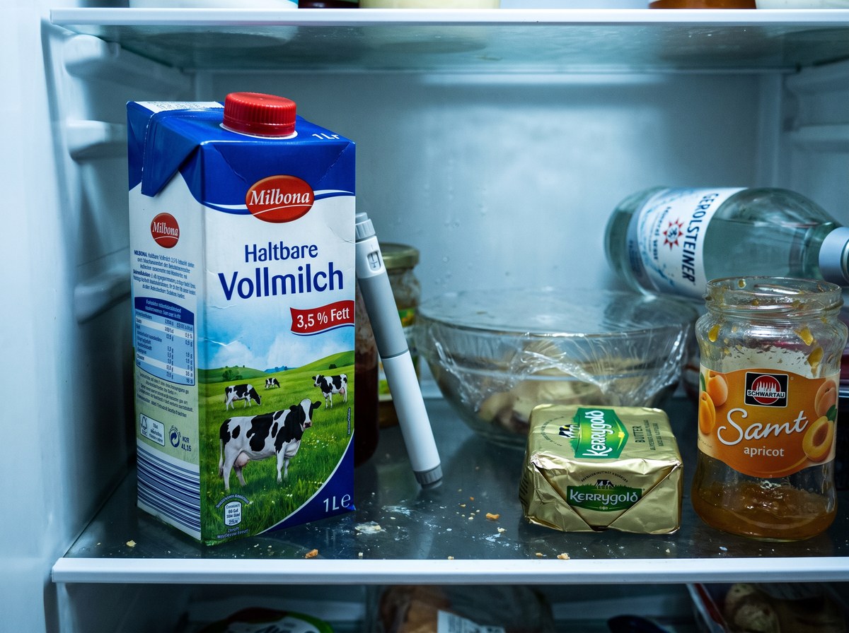 Die Packung steht offen auf der Küchenarbeitsplatte